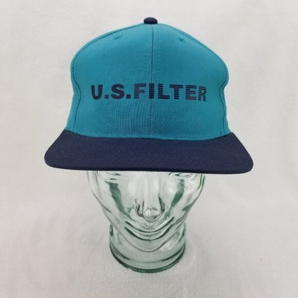 ✅VTG U.S. Filter Snapback Hat Teal Blue Baseball Cap Lite Pro OSFA Industrial - Picture 1 of 7